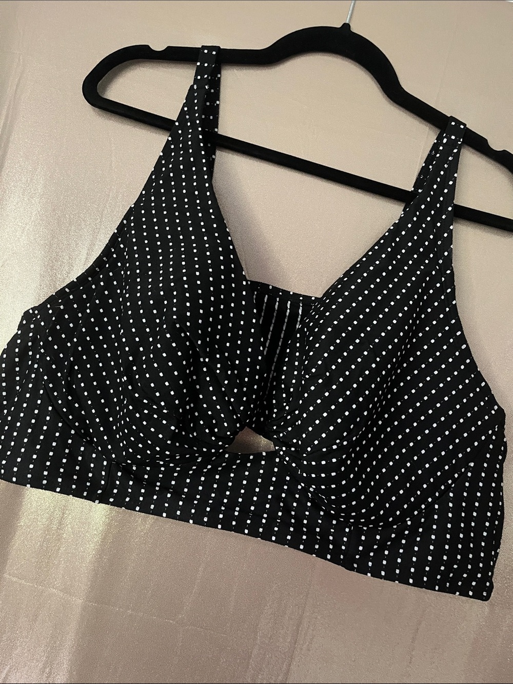 Lane Bryant Women’s Black Polka Dot Bikini Top